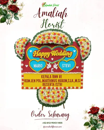 Karangan Papan Bunga Pernikahan di Pasie Nan Tigo